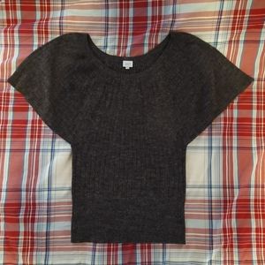 Grey Gray Bat Wing Wide Sleeve Sweater